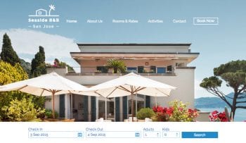 Beach Side B&B Wix Template | Wix Accommodation Template