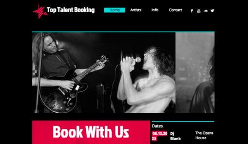 Music Booking Agency Wix Template | Wix Music Template